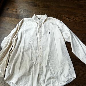 Ralph Lauren White Casual Button Down Shirt